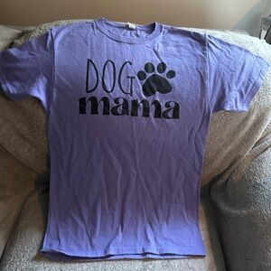 Jerzees Lavender Dog Mama Tee with Black Paw Print
